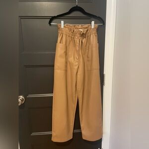 Aritizia Wilfred brown leather pants size 2